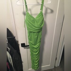 Fashion Nova Strapless Lime Dress